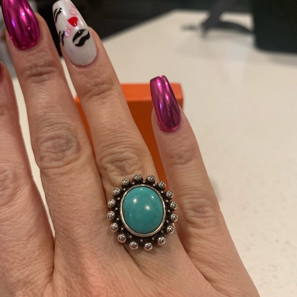 James Avery Silver Ring with Turquoise Stone